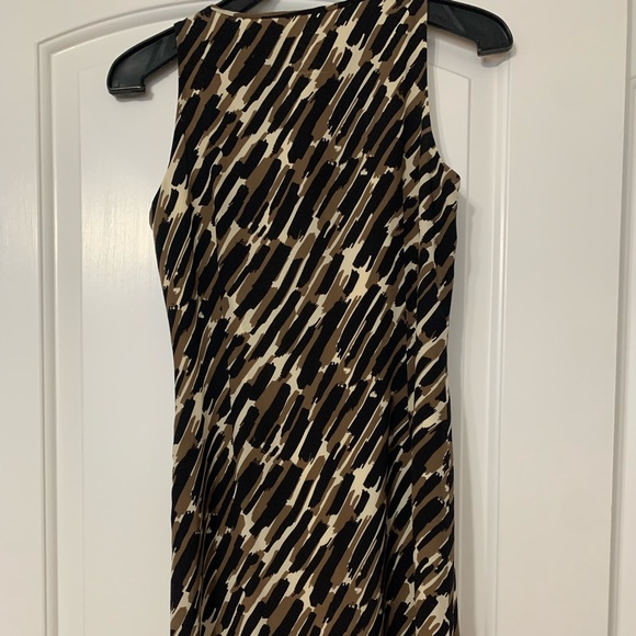 Size 2 black, white and brown Ann Taylor midi dress - Picture 5 of 6